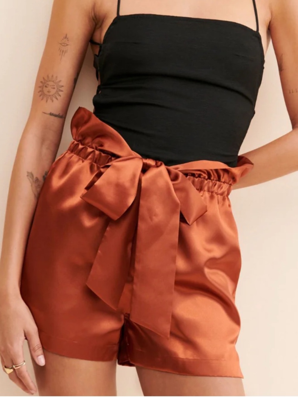 NWT Free People Allina Liu Webb Satin Shorts